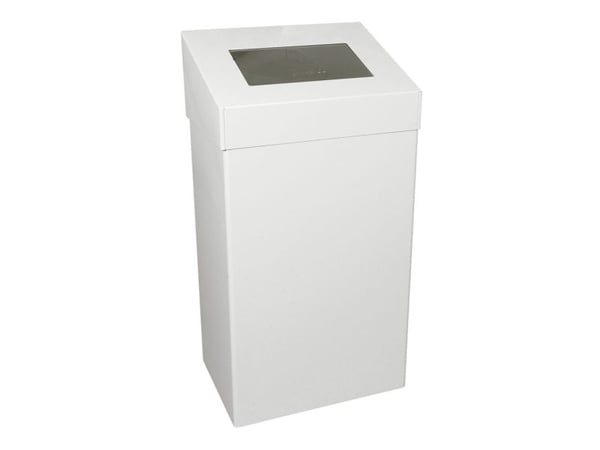 Affaldsspand, V-Part, hvid, epoxylakeret aluminium, 18 l, forberedt til vægmontering inkl. materi...