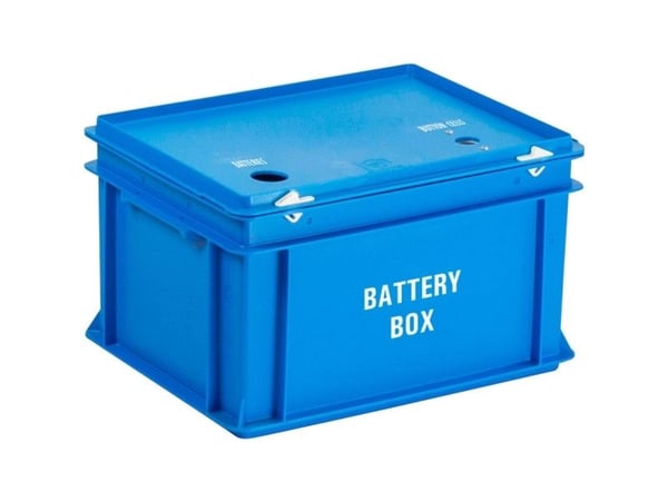Batterifack V-Part blå plast 2 fack 20 l riskavfall