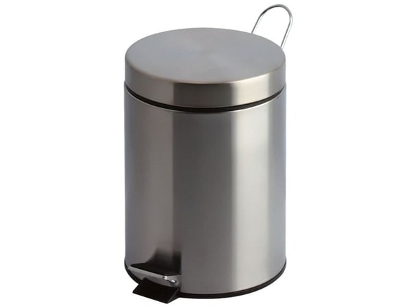 Pedalbøtte, V-Part, grå, stål, 3 l