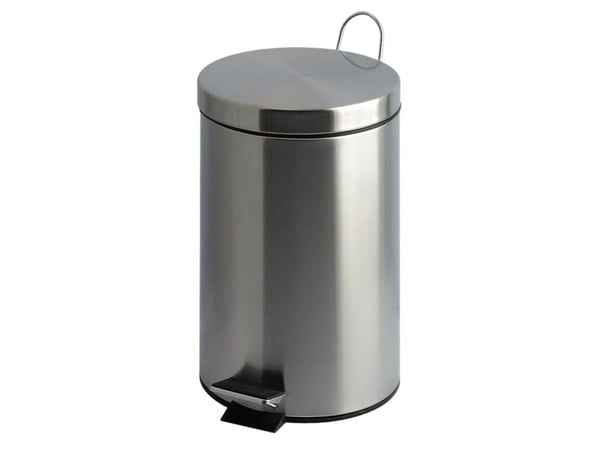 Pedalbøtte, V-Part, stål matt, rustfritt stål, 3 l