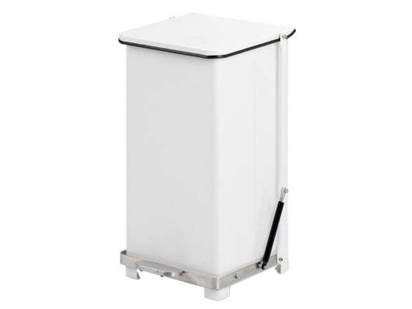 Pedalhink V-Part vit pulverlackerat stål 45 l säckhållare soft close brandsäker