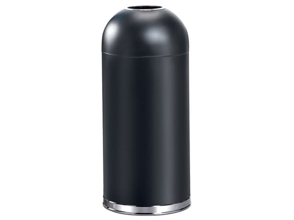 Affaldsspand, V-Part, sort mat, pulverlakeret metal, 55 l, med detaljer i sølvfarve
