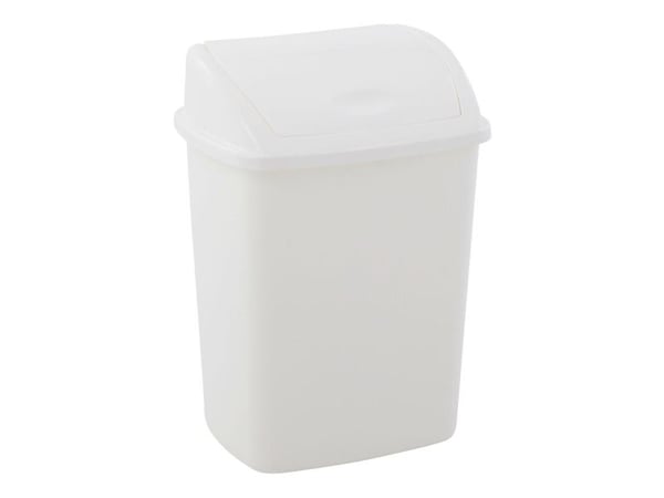 Affaldsspand, V-Part, hvid, plast, 15 l, med sving låg