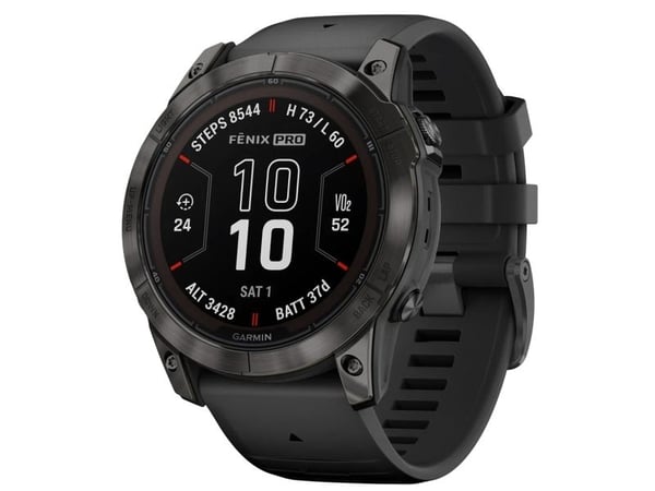 Garmin fenix 7X Pro - Sapphire Solar Edition - 51 mm - fiberforsterket polymer - Ja smartklokke med bånd - silikon - svart - håndleddstørrelse: 127...
