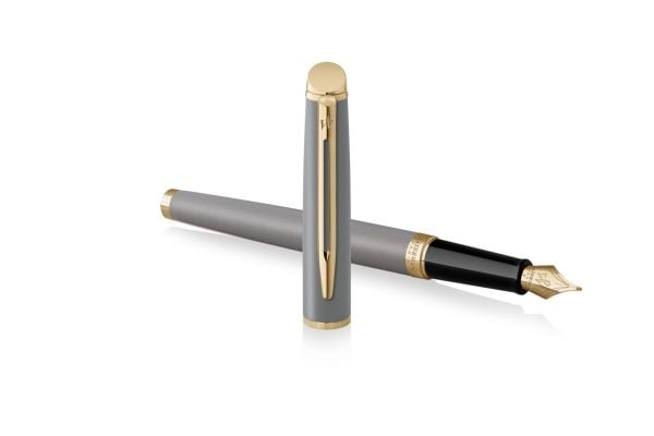Waterman Hémisphère, Gull, Grå, Kassett/omformer fyllesystem, Metall, Rustfritt stål, Fint, Gave boks