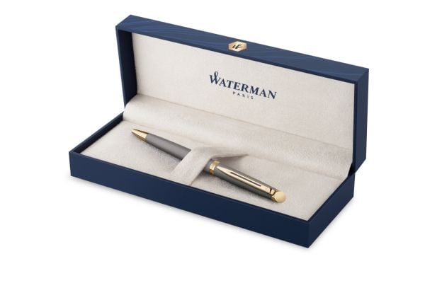Waterman Hémisphère, Gull, Grå, Kassett/omformer fyllesystem, Metall, Rustfritt stål, Fint, Gave boks