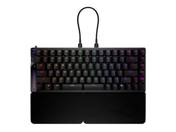ASUS ROG Falcata, 75%, Kabel &amp; trådløs, USB + RF Wireless + Bluetooth, Magnetic-mechanical key switch, RGB LED, Sort