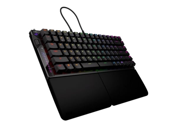 ASUS ROG Falcata, 75%, Kabel &amp; trådløs, USB + RF Wireless + Bluetooth, Magnetic-mechanical key switch, RGB LED, Sort