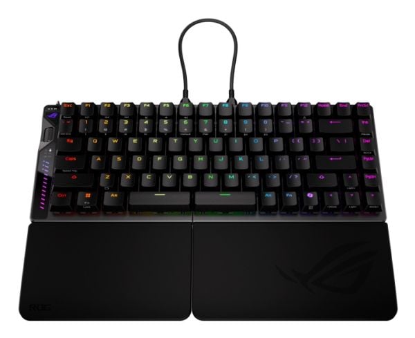 ASUS ROG Falcata, 75%, Kabel &amp; trådløs, USB + RF Wireless + Bluetooth, Magnetic-mechanical key switch, RGB LED, Sort