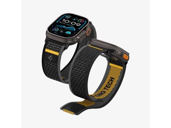 Spigen Athlex Air, Band, Smartklokke, Svart, Apple, Apple Watch 49/46/45/44mm, Stoff