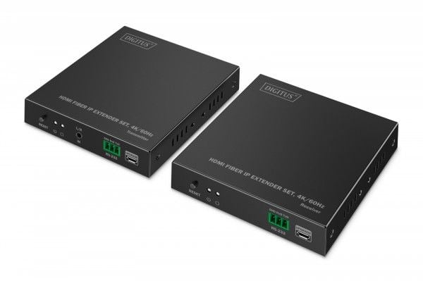 DIGITUS - Extender Set - video/lyd/infrarød/seriell-utvider - HDMI, 1GbE - over fiberoptikk - opp til 40 km