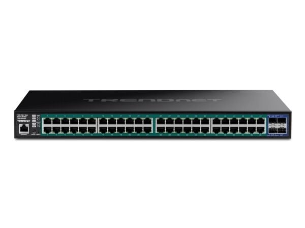 TRENDnet TPE-3524SF - Switch - 52-port, web - L2+ - smart - 48 x 10/100/1000 (PoE+) + 4 x 10 Gigabit SFP+ - stasjonær, rackmonterbar - PoE+ (740 W)...