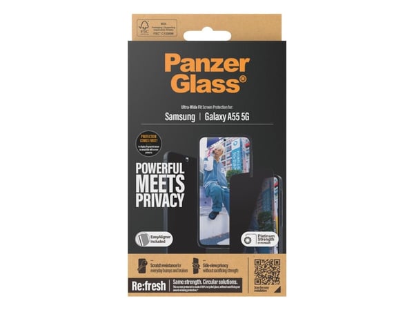 PanzerGlass P7358, Samsung, Galaxy A55 5G, Naarmuuntumisenkestävä, Harmaa, 1 kpl