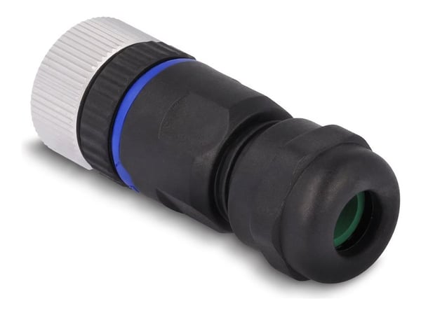 Delock - Strømkoblingsadapter - 4-pins M12 (hunn) til skrueterminal - 250 V - 4 A - A-kodet - svart