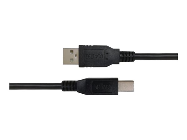 DELTACO - USB-kabel - USB (hane) till mini-USB typ B (hane) - USB 2.0 - 0.5 A - 3 m - svart