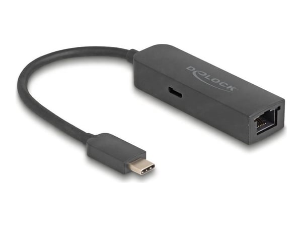 Delock - Nettverksadapter - USB-C 3.0 - 10M/100M/1G/2,5 Gigabit Ethernet - svart