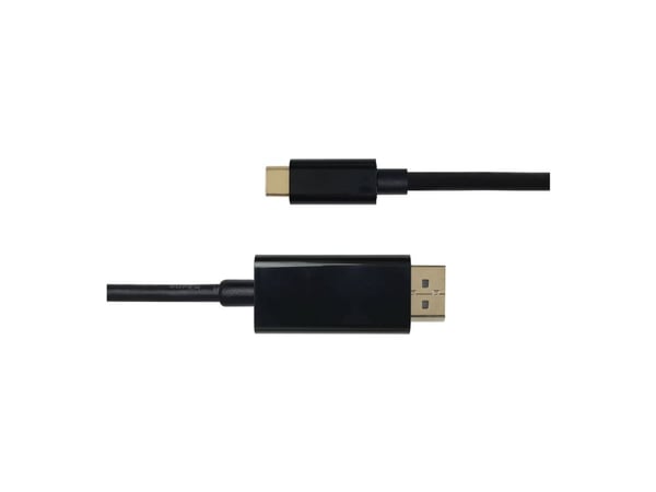 DELTACO - Adapterkabel - 24 pin USB-C (hane) till DisplayPort (hane) - 1 m - 4K60Hz (3840 x 2160) stöd - svart