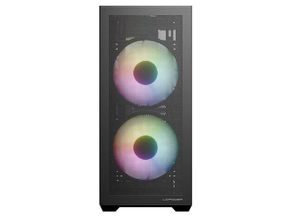 LC Power Gaming 717W Meshwork_L Dark - Tower spel - ATX - genomskinlig sidopanel (härdat glas) - ingen strömförsörjning (ATX) - svart - USB/ljud