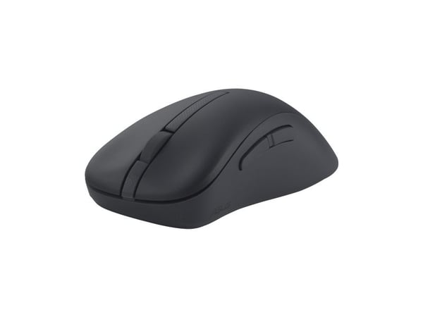 ASUS MD102 - Mus - ergonomisk - optisk - 5 knapper - trådløs - Bluetooth, 2.4 GHz - USB trådløs mottaker - mørk grå