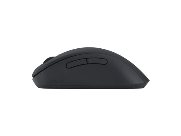 ASUS MD102 - Mus - ergonomisk - optisk - 5 knapper - trådløs - Bluetooth, 2.4 GHz - USB trådløs mottaker - mørk grå