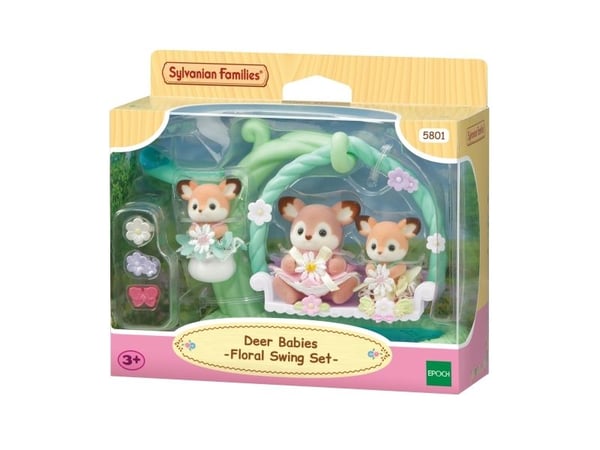 Sylvanian Families Deer Babies -Floral Swing Set