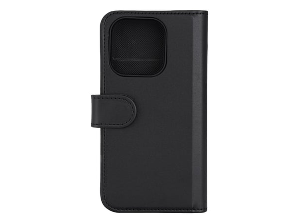 DELTACO - Lommebok for mobiltelefon - 2-i-1, magnetisk - MagSafe-samsvar - veganlær, PU-skinn (termoplastisk polyuretan + polykarbonat) - svart - f...