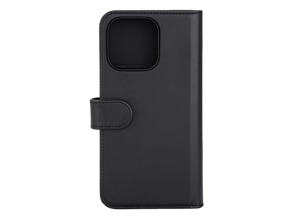 DELTACO - Lommebok for mobiltelefon - 2-i-1, magnetisk - MagSafe-samsvar - veganlær, PU-skinn (termoplastisk polyuretan + polykarbonat) - svart - f...