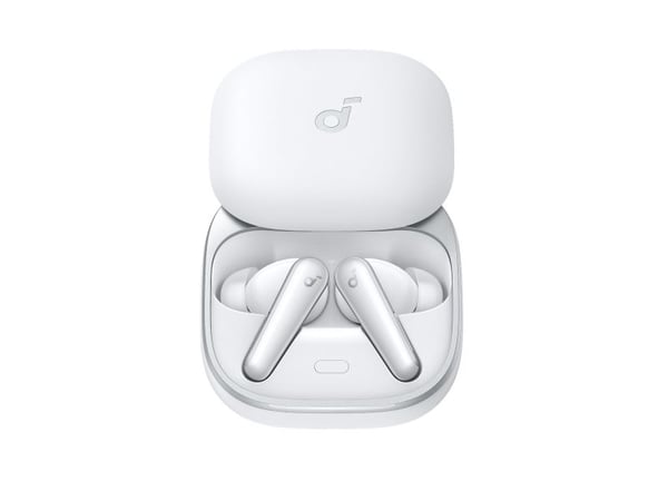 Soundcore Liberty 5 - True wireless-hodetelefoner med mikrofon - i øret - Bluetooth - aktiv støydemping - hvit