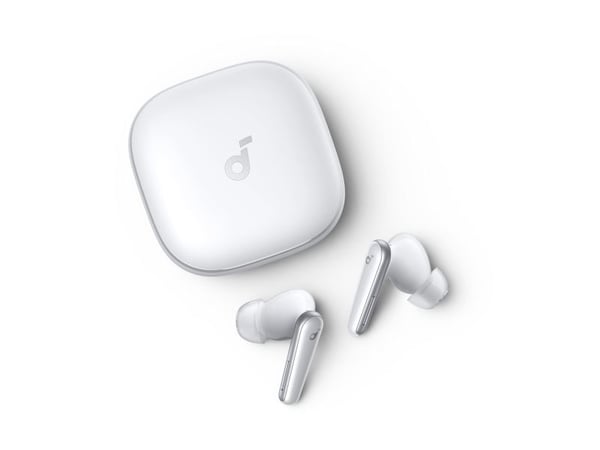 Soundcore Liberty 5 - True wireless-hodetelefoner med mikrofon - i øret - Bluetooth - aktiv støydemping - hvit