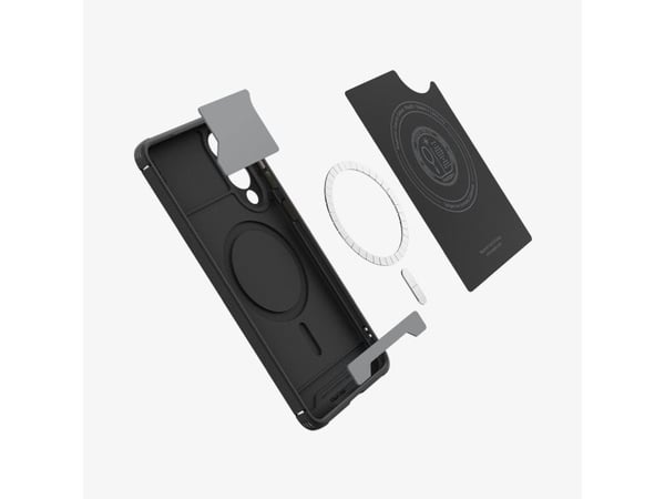 Spigen Core Armor (MagFit), Suojus, Samsung, Galaxy S25 Edge, 17 cm (6.7"), musta