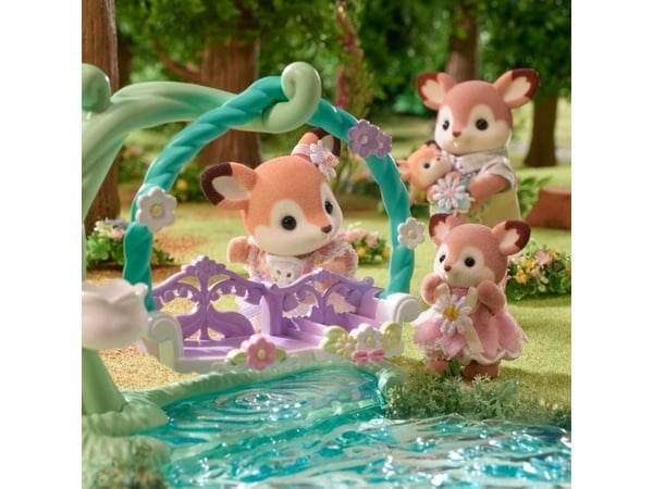 Sylvanian Families Deer Babies -Floral Swing Set