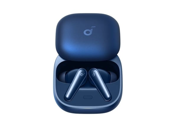 Soundcore Liberty 5 - True wireless-hodetelefoner med mikrofon - i øret - Bluetooth - aktiv støydemping - marineblå