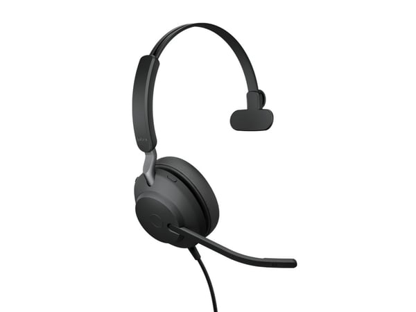 Jabra Evolve2 40 SE UC Mono - Hodesett - on-ear - kablet - USB-C, USB-A - lydisolerende - Optimert for UC