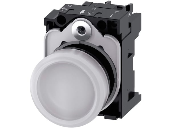 Siemens 3SU1106-6AA60-1AA0 Merkkivalo litteä valkoinen 230 V/AC 1 kpl