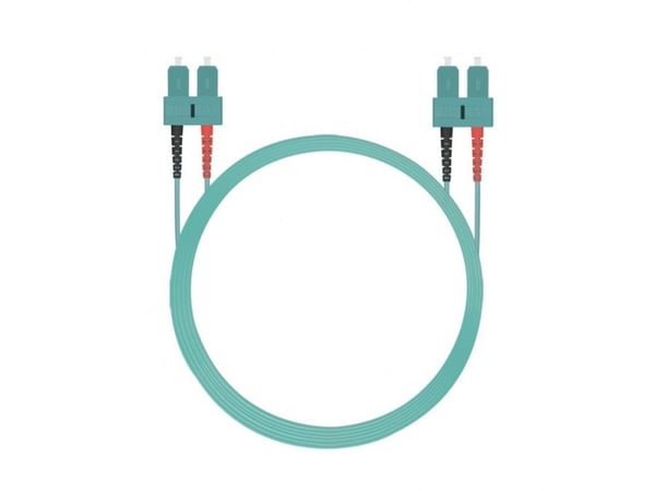 helos fiberoptisk patchkabel 50/125 µm OM3 SC 15,0 m SC dupleks plugg/plugg, aqua (216670)