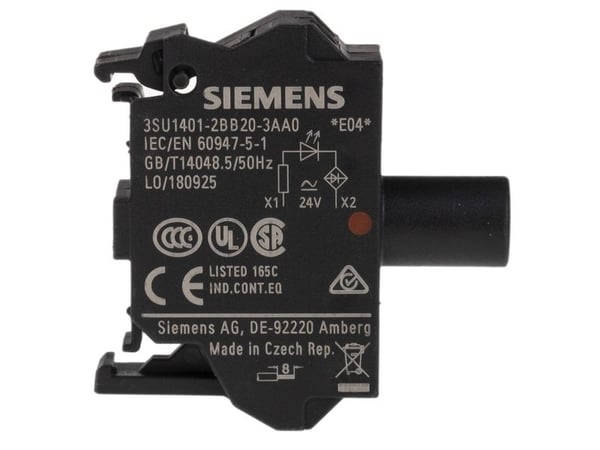 Lampeholder med rød LED 24V AC/DC-montering i SIRIUS ACT-hus 3SU1401-2BB20-3AA0
