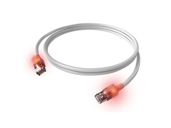 Easylan CS1OWADADAD0075 RJ45 Nätverkskabel, patchkabel CAT 6A S/FTP 7,5 m Vit med LED 1 st