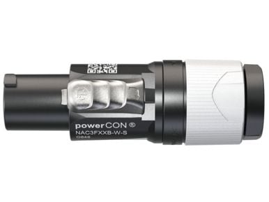 Neutrik NAC3FXXB-W-S, powerCON, musta, harmaa, suora, 16/12, kupari, IP20