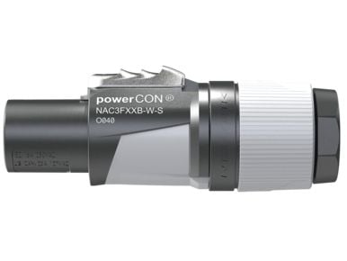 Neutrik NAC3FXXB-W-S, powerCON, musta, harmaa, suora, 16/12, kupari, IP20