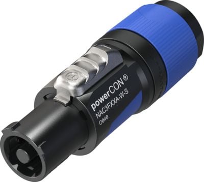 Neutrik NAC3FXXA-W-S, powerCON, Svart, Blå, Rett, 16/12, Kopper, IP20
