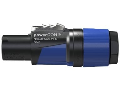 Neutrik NAC3FXXA-W-S, powerCON, Svart, Blå, Rett, 16/12, Kopper, IP20