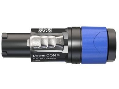 Neutrik NAC3FXXA-W-S, powerCON, Svart, Blå, Rett, 16/12, Kopper, IP20