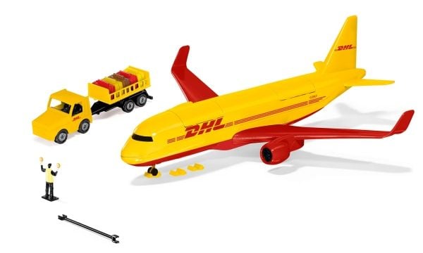 Siku DHL cargo aircraft with accessories, Lentokone, Esikoottu, Ei sukupuolirajoitusta, Metalli, Muovi, Punainen, Keltainen, Ei alle 36-kuukauden i...