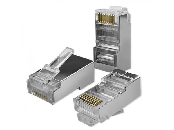 Qoltec - Nettverkkontakt - RJ-45 (hann) - FTP - CAT 5e - sølv (en pakke 100)