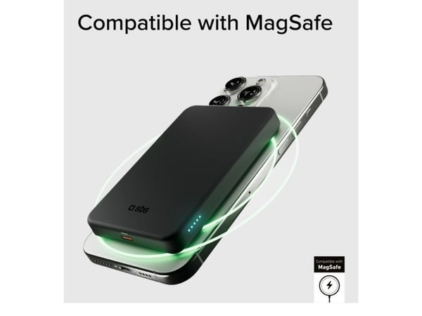 SBS TEBB5000QI2, 5000 mAh, Trådløs lading, Sort