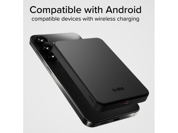 SBS TEBB5000QI2, 5000 mAh, Trådløs lading, Sort