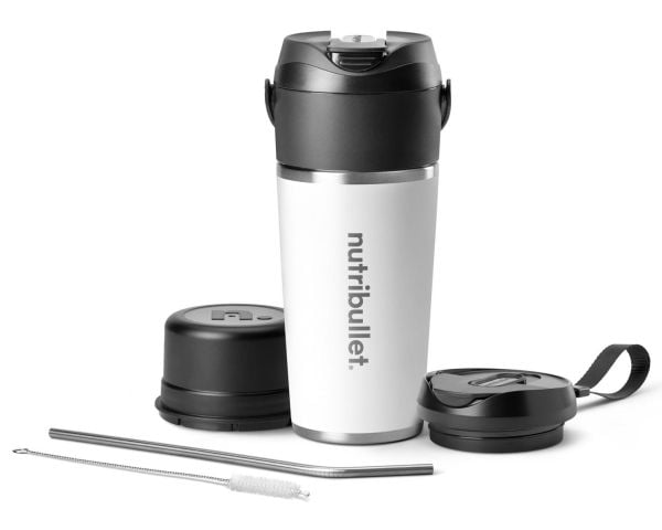 NutriBullet Flip, Kannettava blenderi, 0,59 L, Syke-toiminto, Jäänmurskaus, musta, Valkoinen NutriBullet Flip, Kannettava blenderi, 0,59 L, Syke-toiminto, Jäänmurskaus, musta, Valkoinen