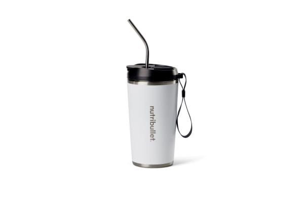 NutriBullet Flip, Bärbar mixer, 0,59 l, Pulsfunktion, Iskrossning, Svart, Vit