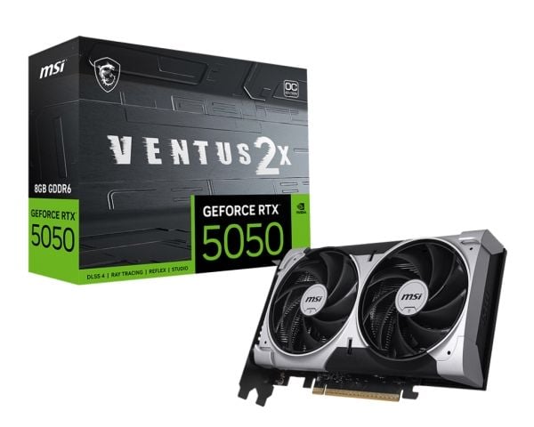 MSI GEFORCE RTX 5050 8G VENTUS 2X OC, GeForce RTX 5050, 8 GB, GDDR6, 128 bit, 7680 x 4320 piksler, PCI Express x16 5.0