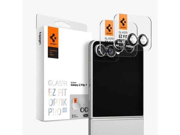 Spigen GLAS.tR EZ Fit Optik Pro HD, Samsung, Galaxy Z Flip 7, Sort, 2 stk